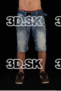 Leg blue short jeans black shoes of Ross 0001